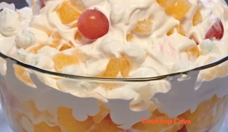 My grandmother’s Ambrosia Salad is truly unbeatable! She has mastered the art of making it the best.
